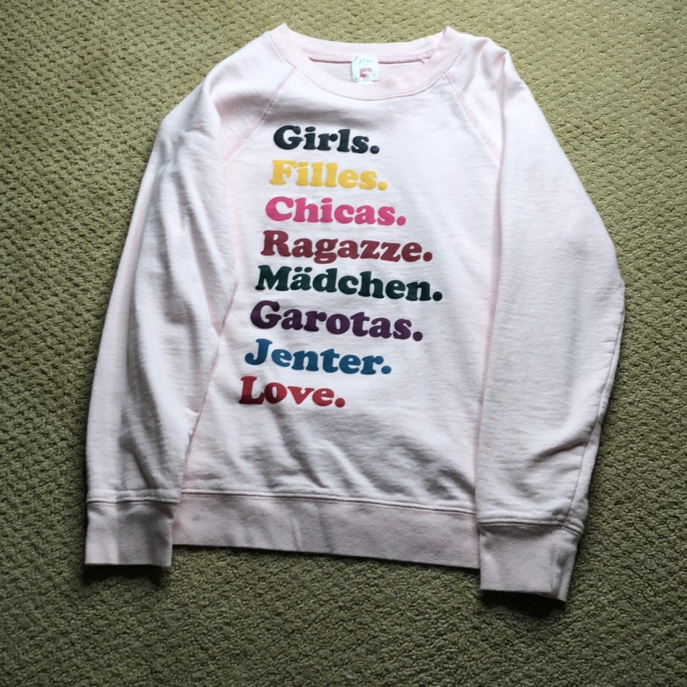 Crew neck Sweatshirt pink with letters